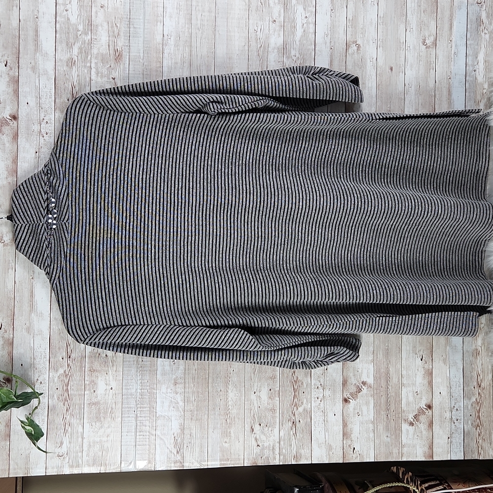 AB Studio,302,women's cowlneck, pullover, rusching sleeves, hi-lo hemline Sz XL. - Picture 2 of 5